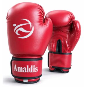 Mănuși de box AMALDIS RED PU, 12 OZ, 6035