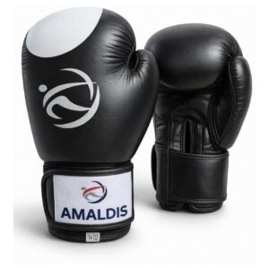 Mănuși de box AMALDIS PU, negre, 12 oz, 6030